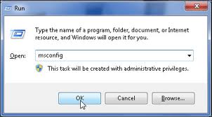 run msconfig