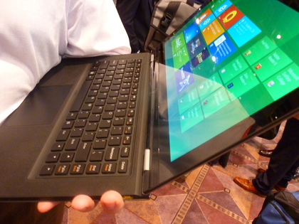 Description: The enticing lenovo ideapad yoga ultrabook on show at ces 2012