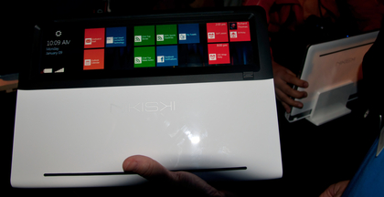 Description: The intriguing intel nikiski concept laptop has a dual purpose glass touch panel